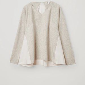 COS PANELLED COTTON-YAK TOP